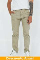 Dril Tailored Oscar De La Renta Stone Pantalones