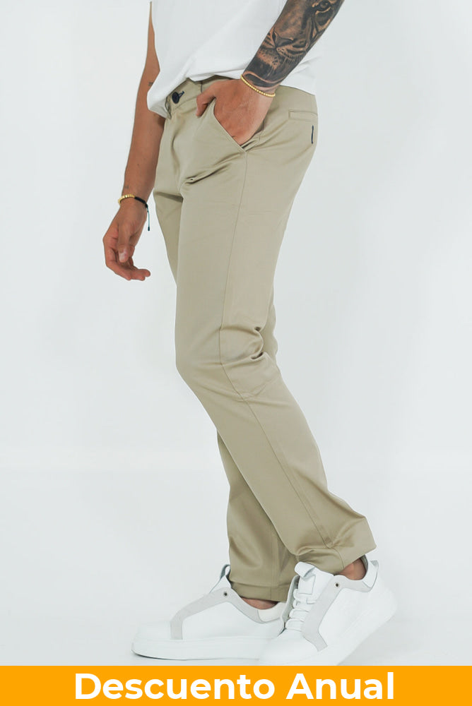 Dril Tailored Oscar De La Renta Stone Pantalones