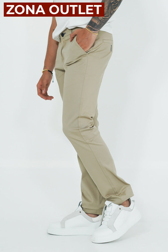 Dril Tailored Oscar De La Renta Stone Pantalones