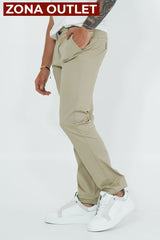 Dril Tailored Oscar De La Renta Stone Pantalones