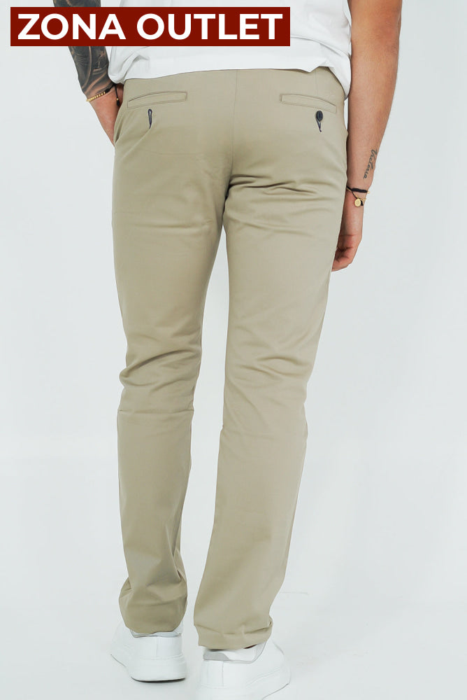 Dril Tailored Oscar De La Renta Stone Pantalones