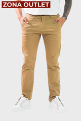 Dril Tailored Oscar De La Renta Khaki Pantalones