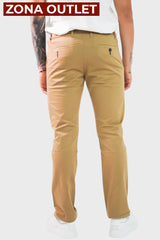 Dril Tailored Oscar De La Renta Khaki Pantalones