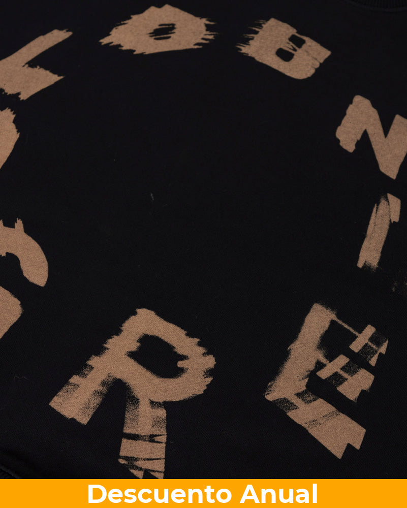 Hoodie Men Undergold Echoes Tremor Crewneck Boxy Fit Black Hoodie