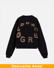 Hoodie Men Undergold Echoes Tremor Crewneck Boxy Fit Black Hoodie