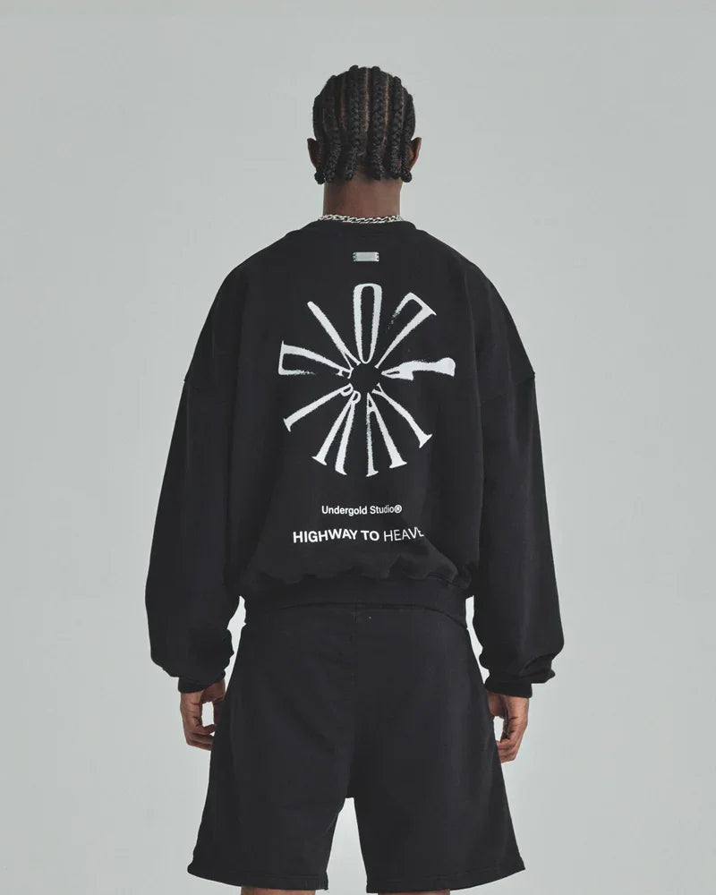 Hoodie Men Undergold Spring Pray 4 Love Boxy Fit Crewneck Hoodie