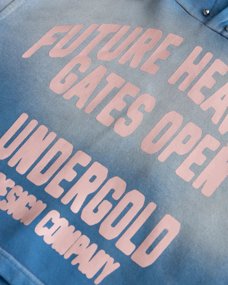 Hoodie Women Undergold Agnus Dei Future Heavens Storm Blue Hoodie Cropped