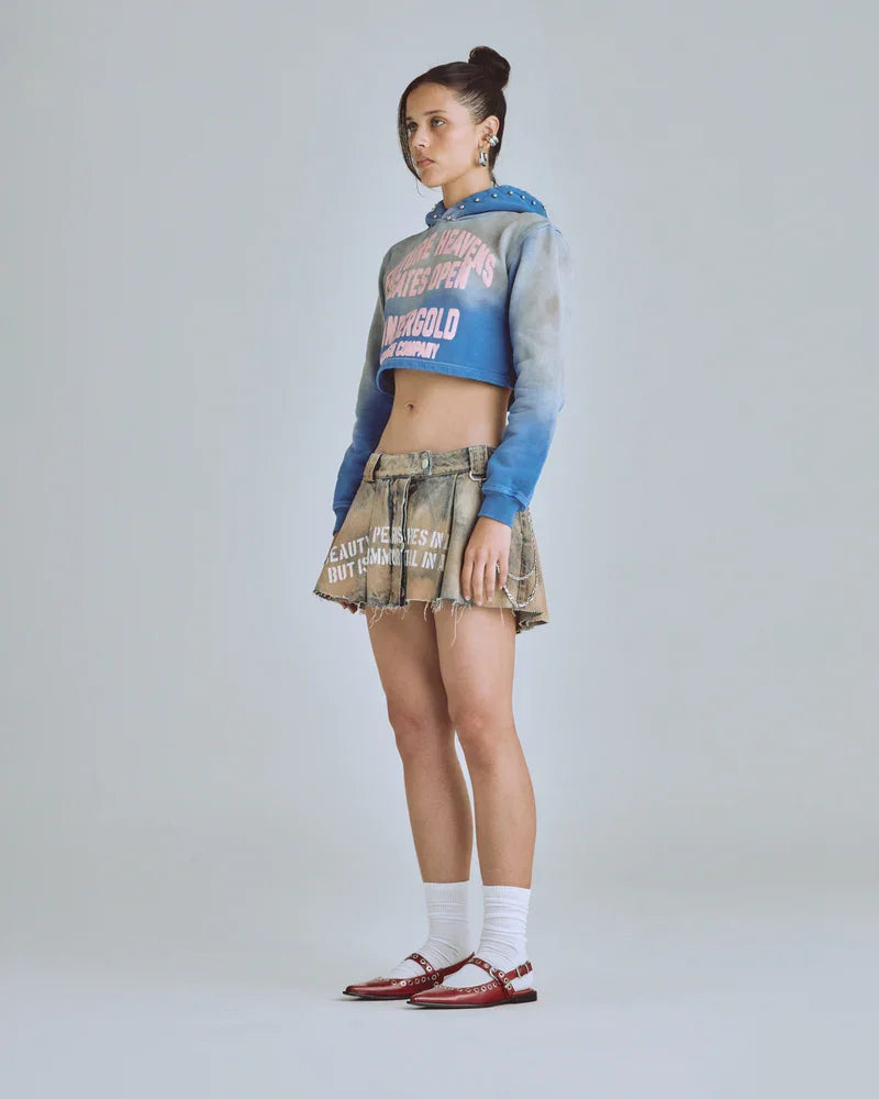 Hoodie Women Undergold Agnus Dei Future Heavens Storm Blue Hoodie Cropped