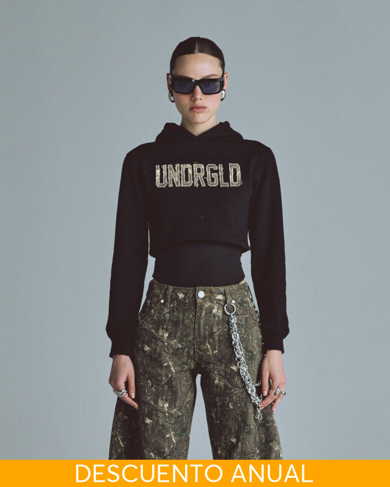 Hoodie Undergold Echoes Cammo Slim Fit Black Hoodie