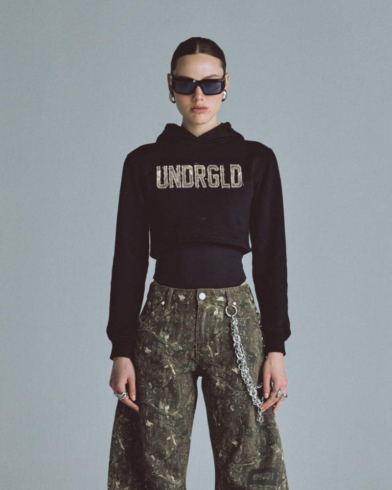 Hoodie Undergold Echoes Cammo Slim Fit Black Hoodie