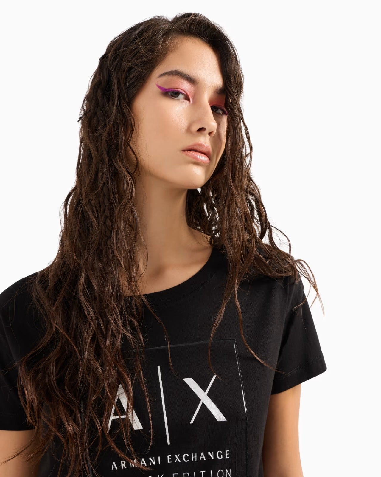 T-Shirt Women Black Armani Exchange Camiseta