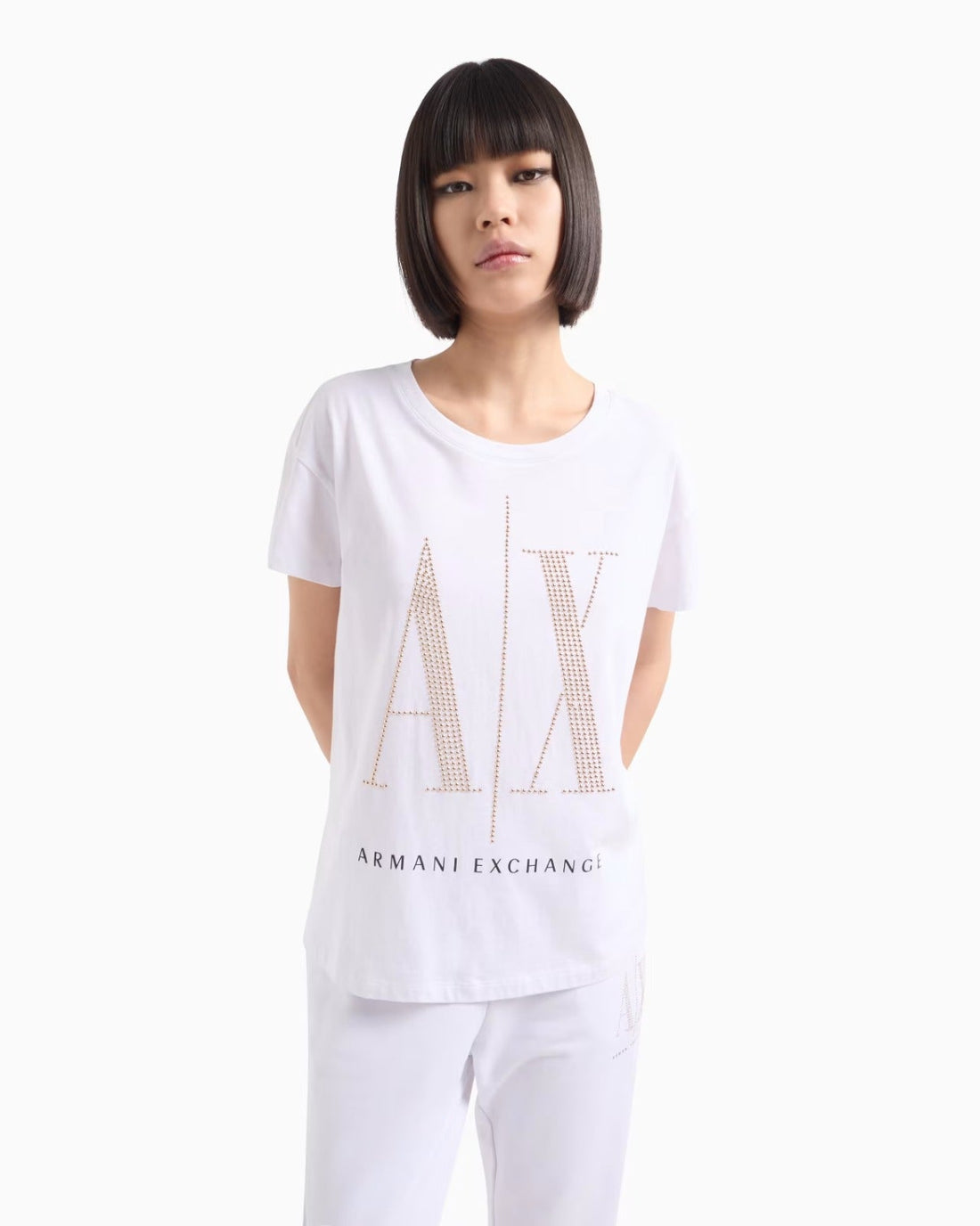 T-Shirt Women White Armani Exchange Camiseta