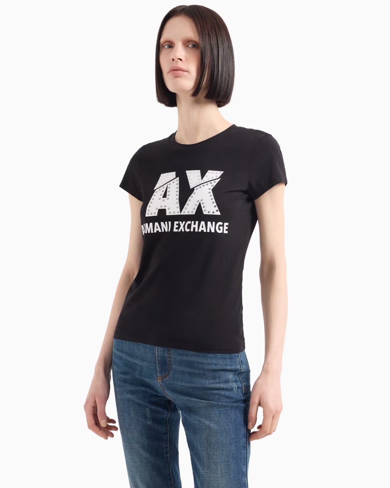 T-Shirt Women Black Armani Exchange Camiseta