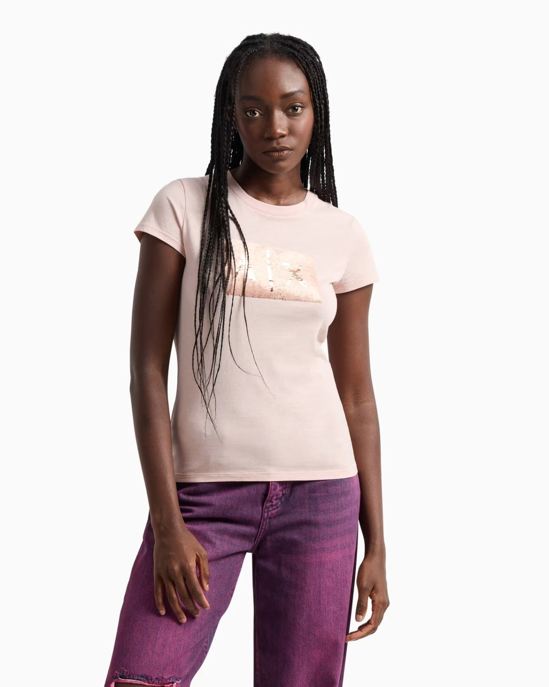 T-Shirt Women Milk Armani Exchange Camiseta