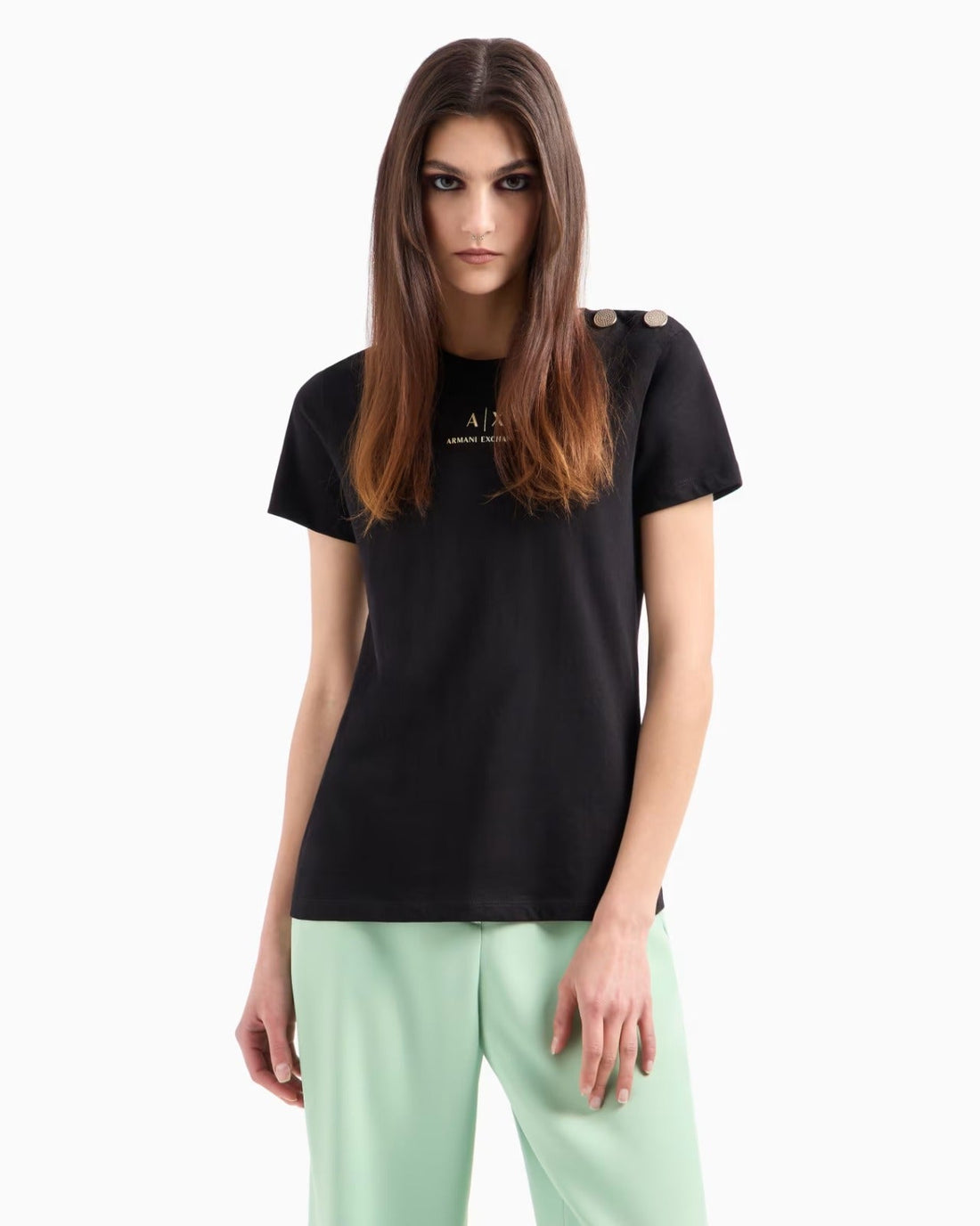 T-Shirt Women Black Armani Exchange Camiseta