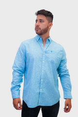 Camisa Penguin Lino Blue Moon