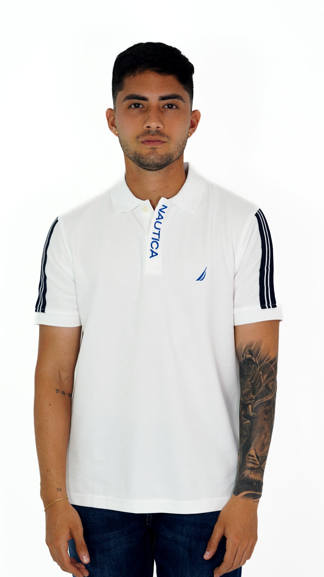 Polo Nautica Hombre Classic Fit White