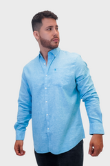 Camisa Penguin Lino Blue Moon