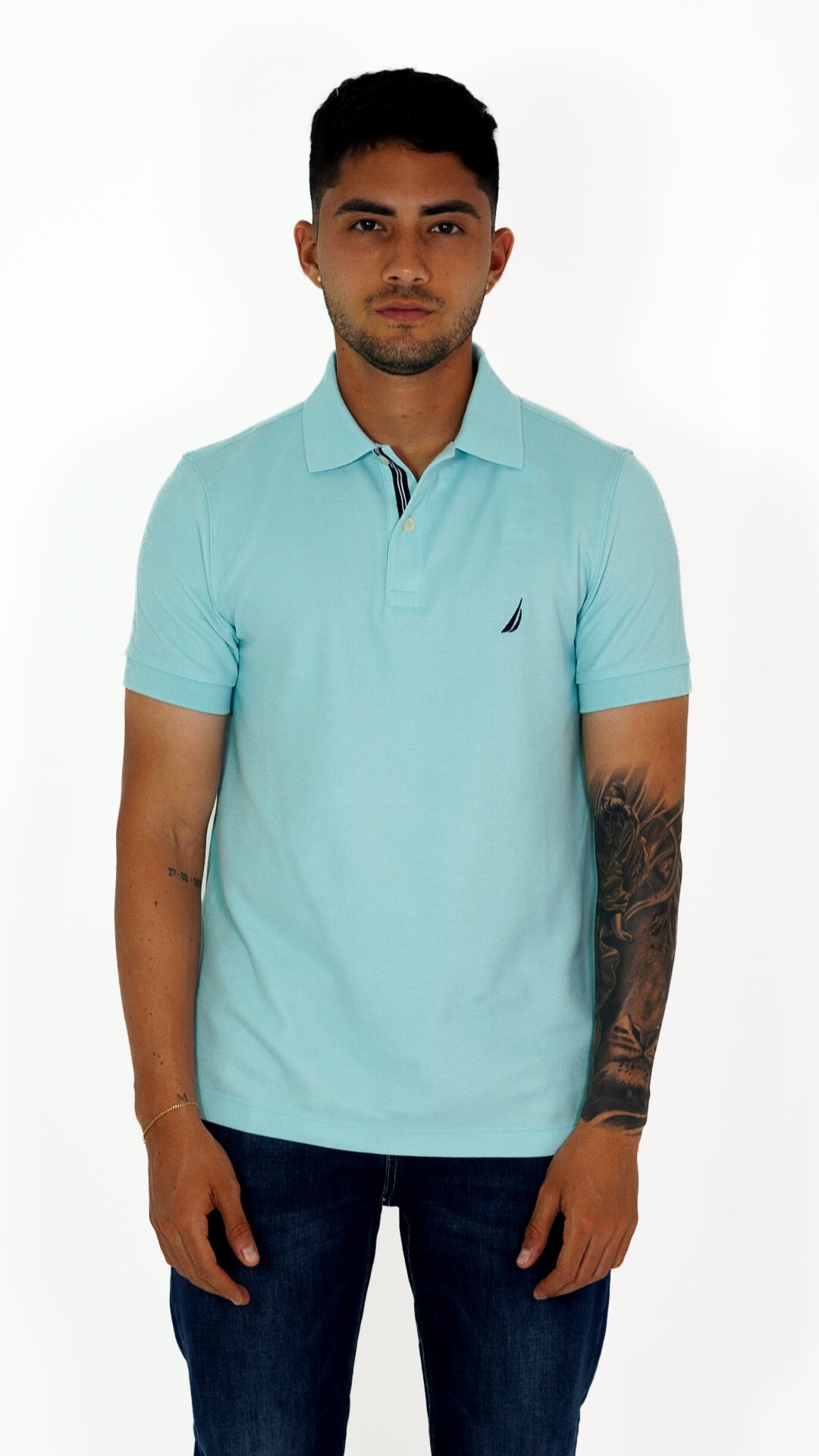 Polo Nautica Hombre Slim Fit Sky