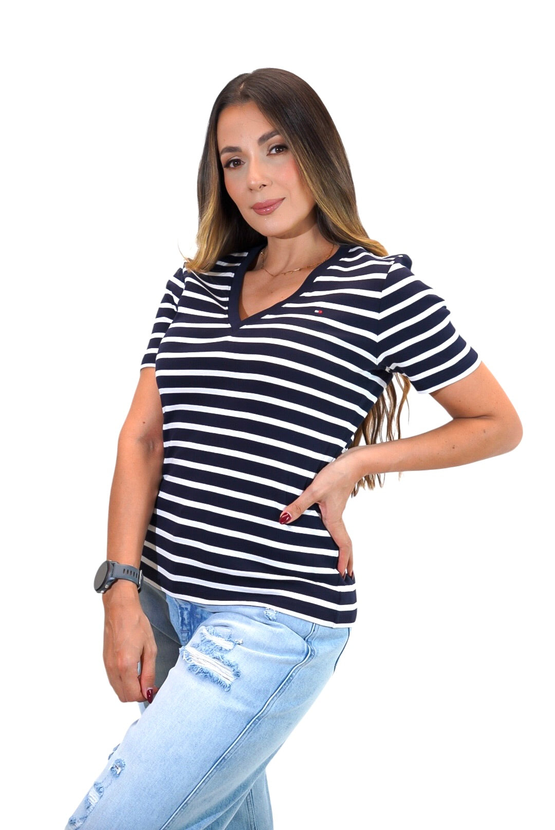 Camiseta Women Slim Tommy Hilfiger Sky