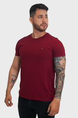 Camiseta Tommy Hilfiger Slim Wine