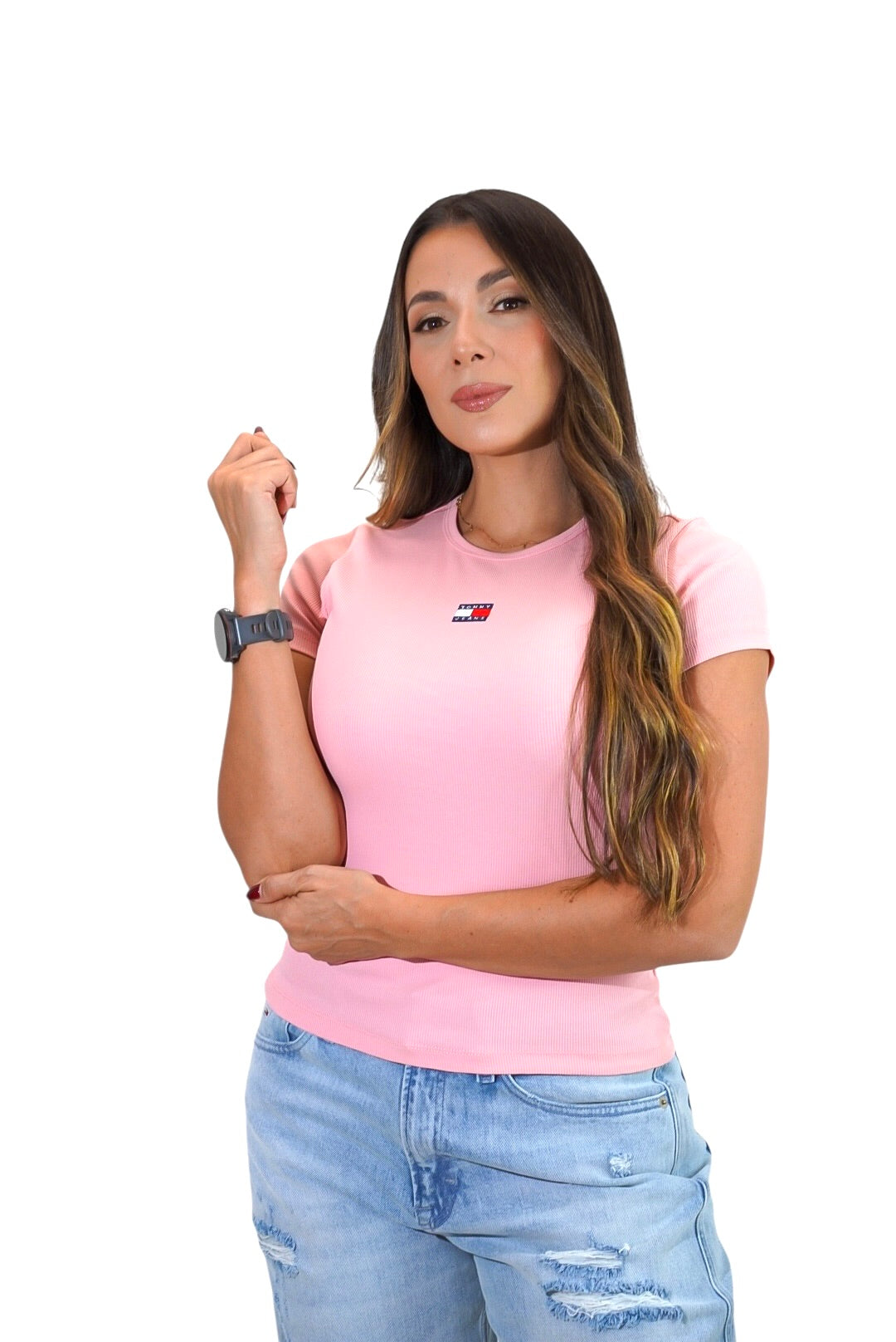 Camiseta Women Slim Tommy Hilfiger Pink