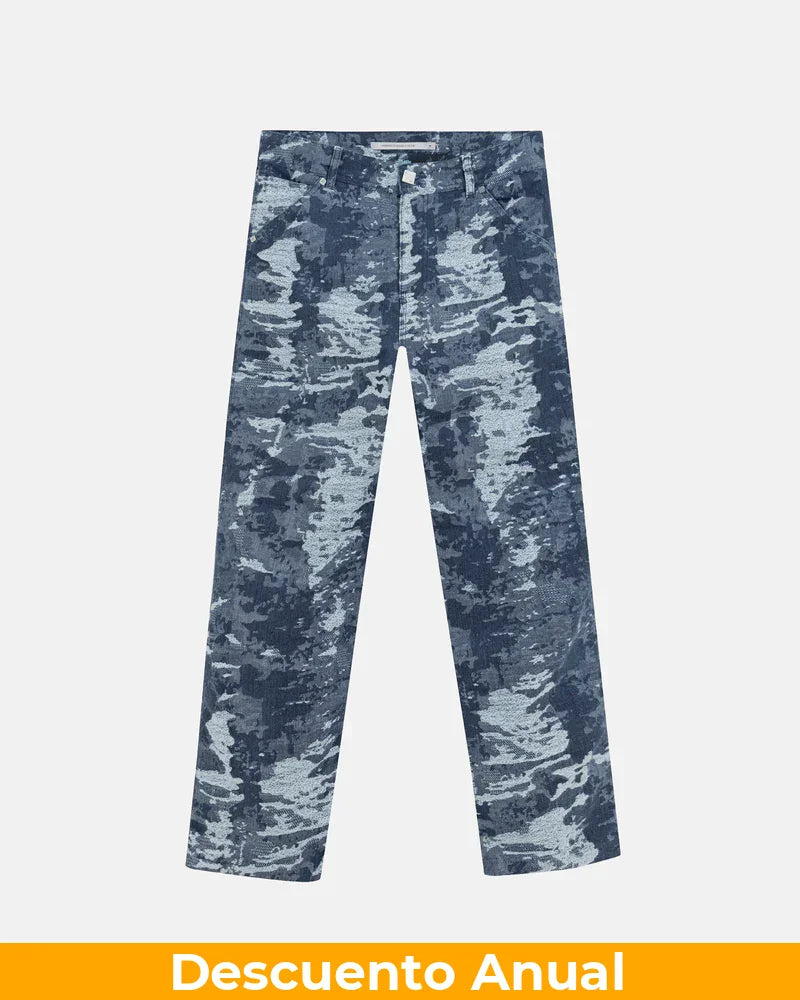 Jean Men Undergold Capsule Jacquard Wide Cammo Blue Jeans