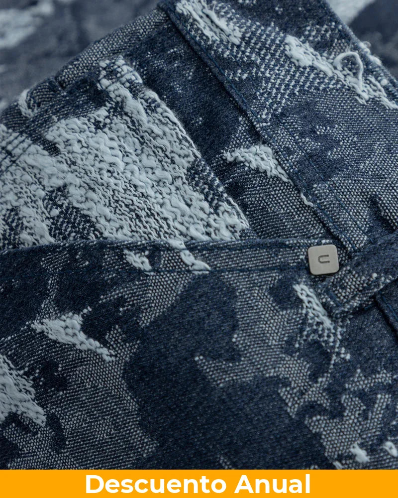 Jean Men Undergold Capsule Jacquard Wide Cammo Blue Jeans