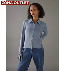 Long Sleeve Shirt Calvin Klein Women Blue Camiseta