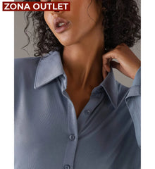 Long Sleeve Shirt Calvin Klein Women Blue Camiseta