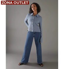 Long Sleeve Shirt Calvin Klein Women Blue Camiseta