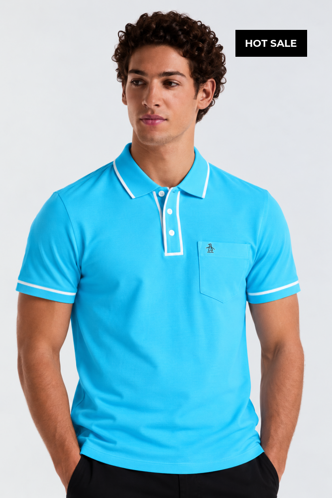 Polo Celeste Hombre Penguin - Polos