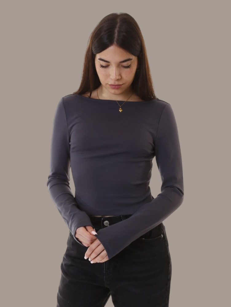Scooped Shirt Calvin Klein Women Ebony Camiseta