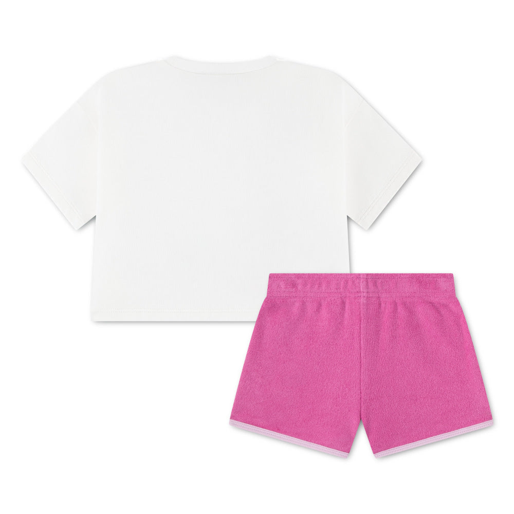 Set Conjunto De Short Little Kids Niña 2pzas Kids Lacoste - Conjunto Kids