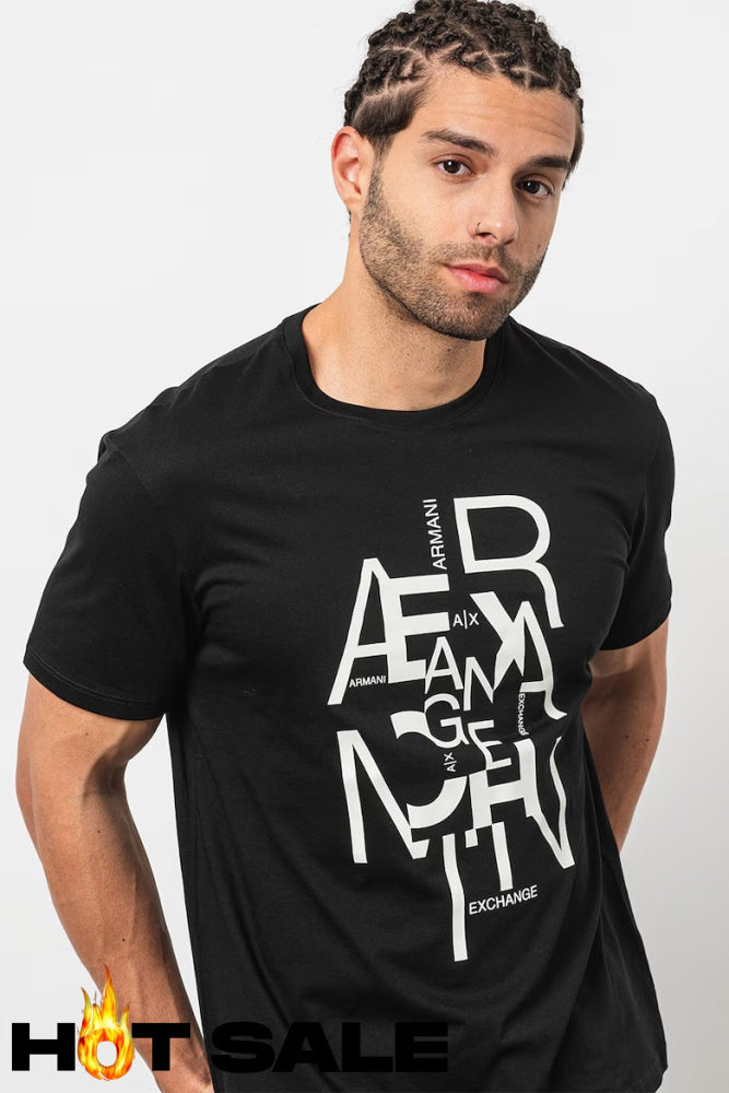 T-Shirt Men Black Armani Exchange Camiseta