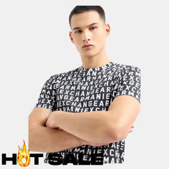 T-Shirt Men Black Armani Exchange L Camiseta