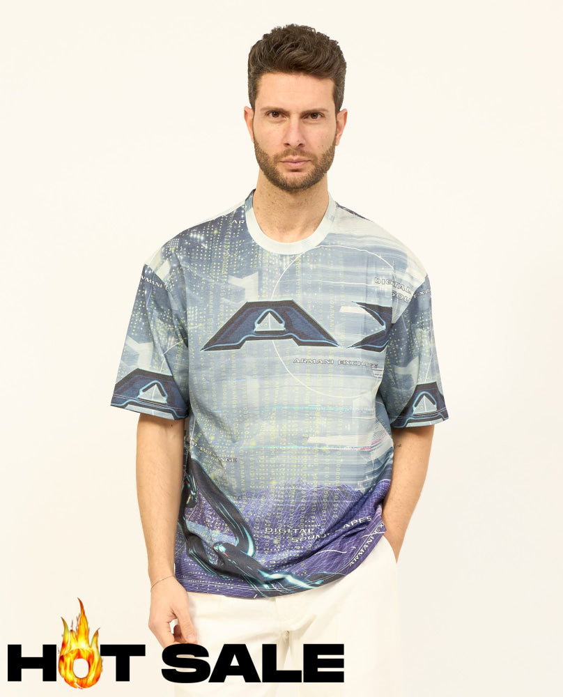 T-Shirt Men Chain Armani Exchange Camiseta