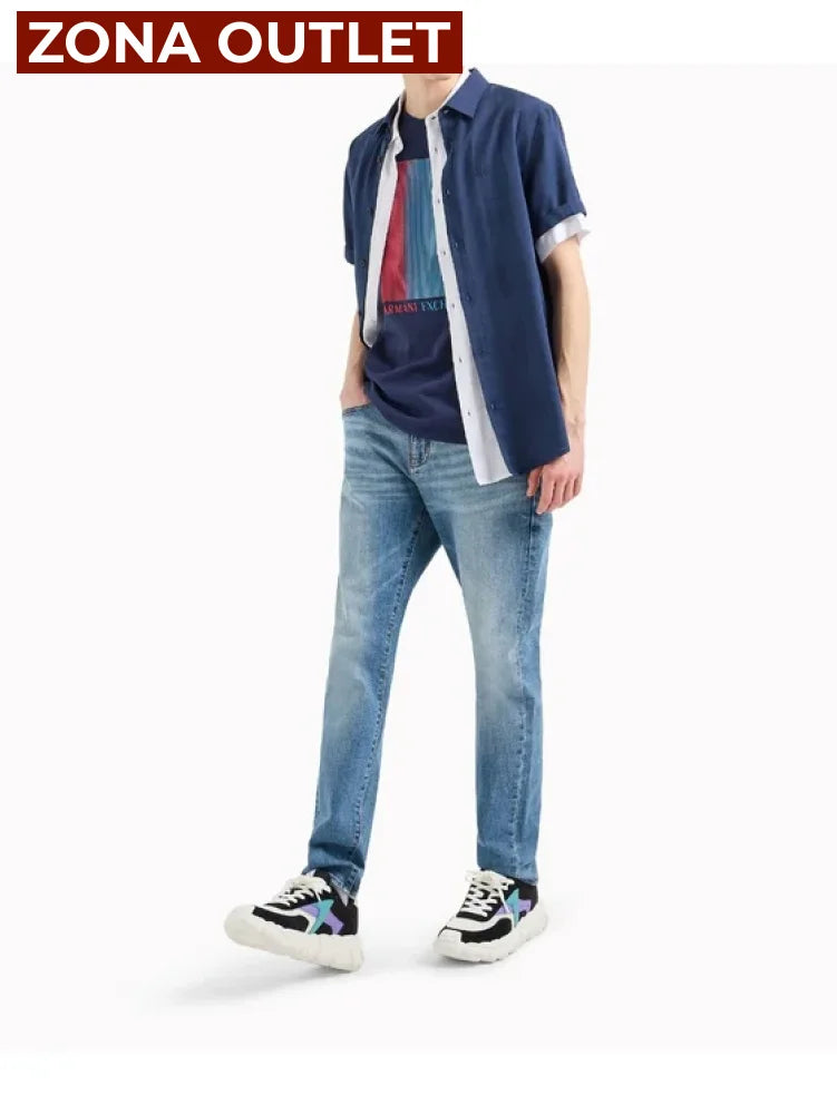 T-Shirt Men Naval Armani Exchange XXL Camiseta