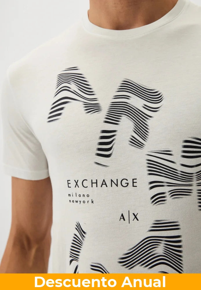 T-Shirt Men White Armani Exchange Camiseta