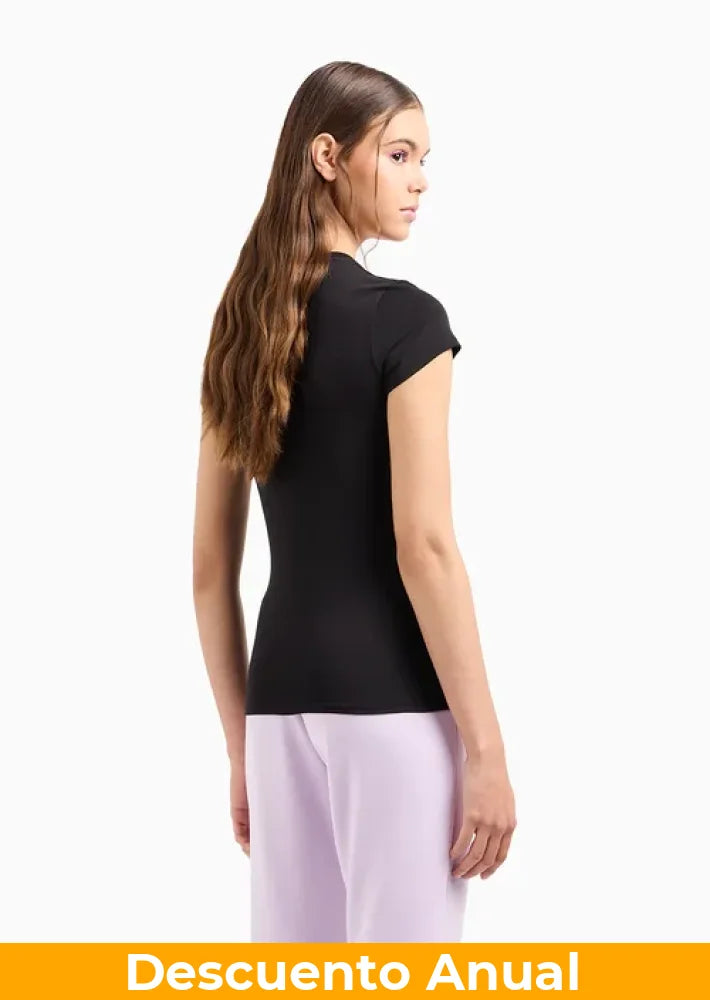 T-Shirt Women Black Armani Exchange Camiseta