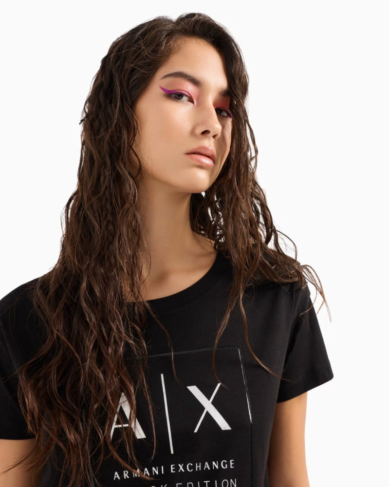 T-Shirt Women Black Armani Exchange Camiseta
