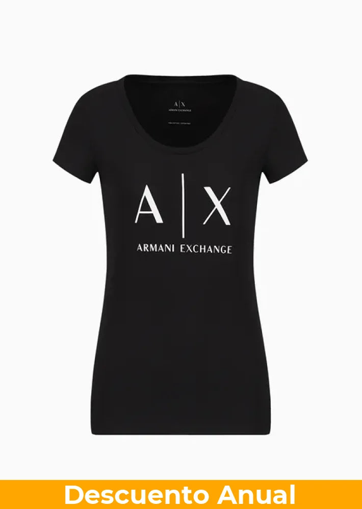 T-Shirt Women Black Armani Exchange Camiseta