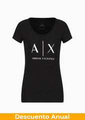 T-Shirt Women Black Armani Exchange Camiseta