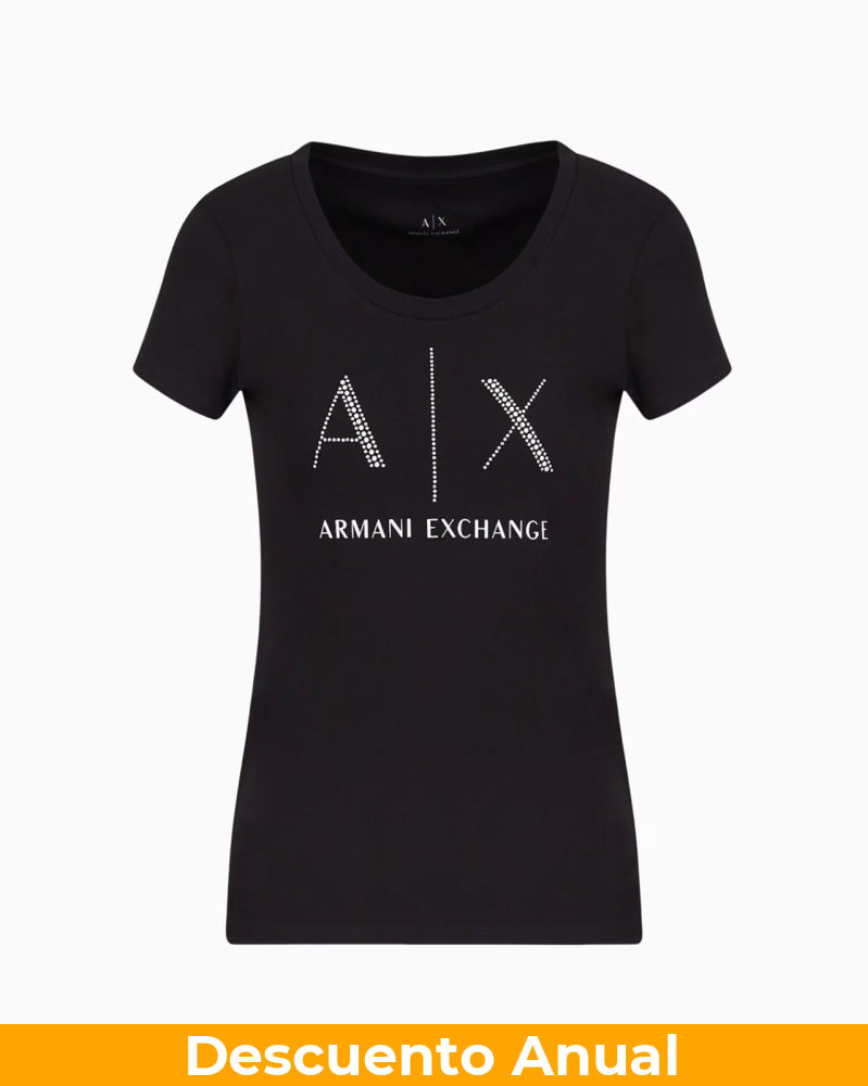 T-Shirt Women Black Armani Exchange Camiseta