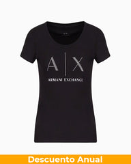 T-Shirt Women Black Armani Exchange Camiseta