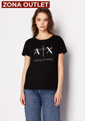 T-Shirt Women Black Armani Exchange Camiseta