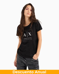 T-Shirt Women Black Armani Exchange Camiseta