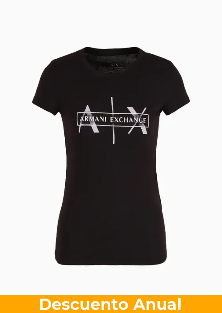T-Shirt Women Black Armani Exchange Camiseta