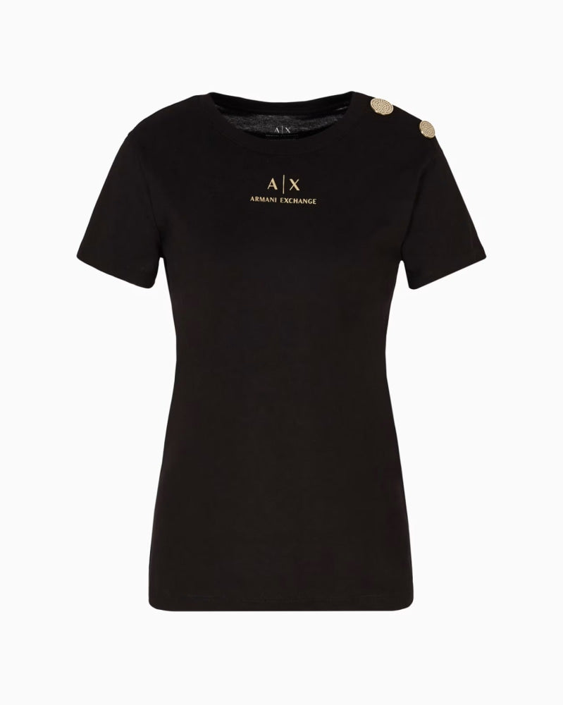 T-Shirt Women Black Armani Exchange Camiseta