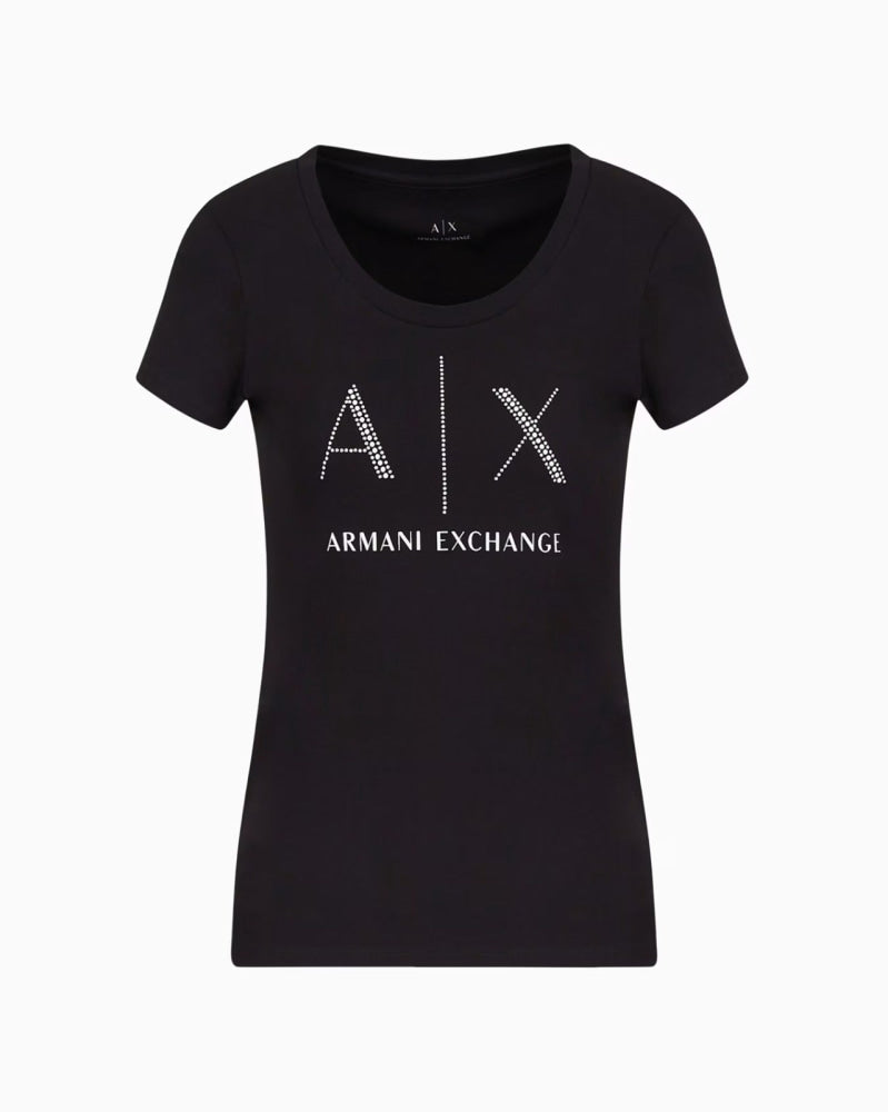T-Shirt Women Black Armani Exchange Camiseta